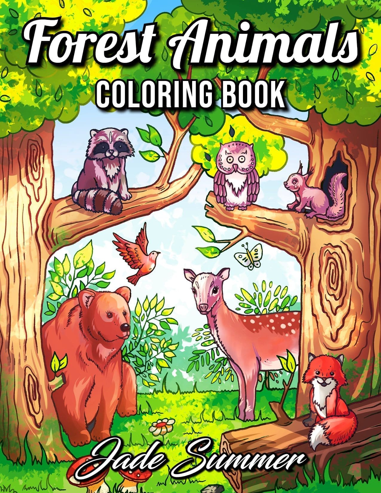 Forest animals coloring book jade summer