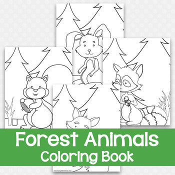 Forest animals coloring pages â messy little monster shop