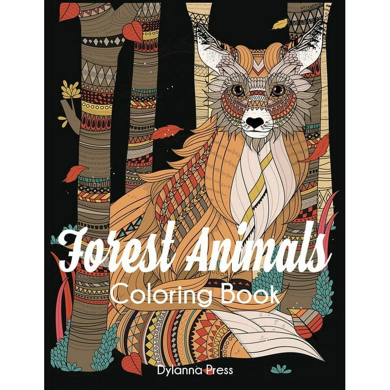 Forest animals coloring book paperback