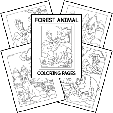 Forest animal coloring pages