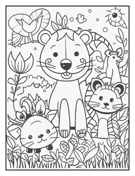 Forest animals coloring pages for kids forest animals coloring book for kids