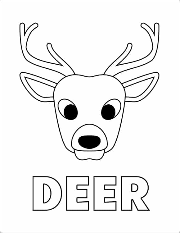 Simple and linear forest animals coloring pages set pages