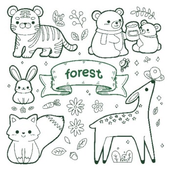 Free ocean forest animals coloring pages by double tpt