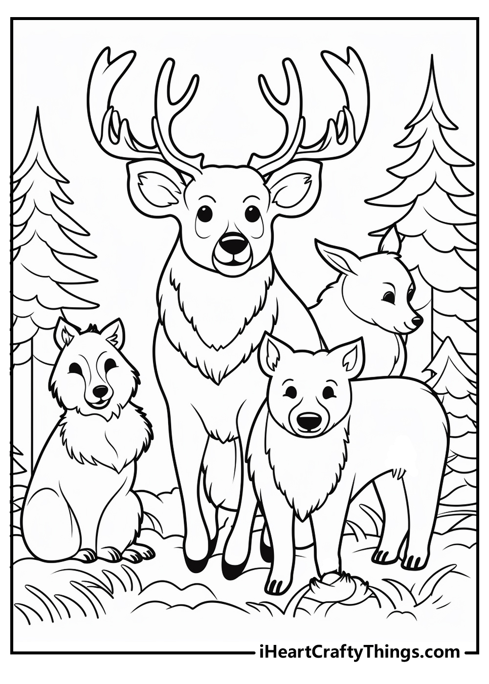 Forest animals coloring pages free printables