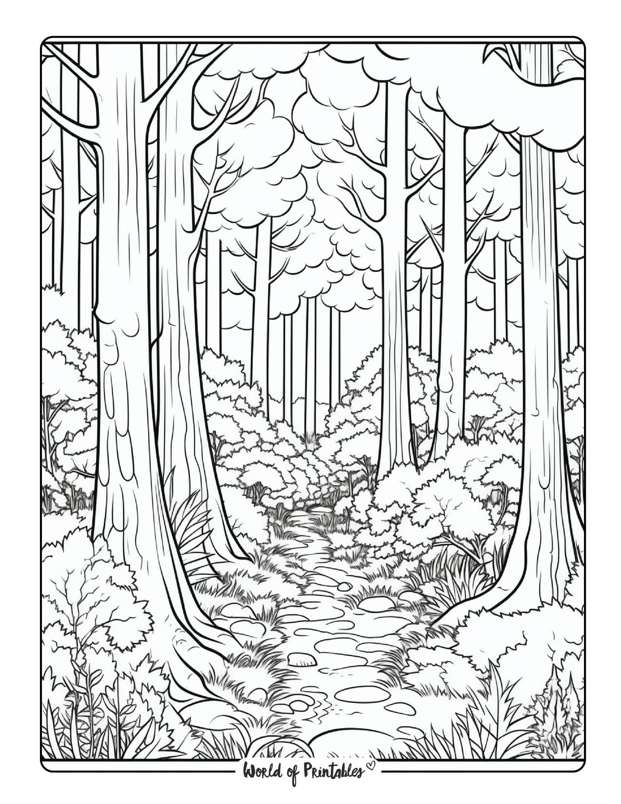 Forest coloring pages