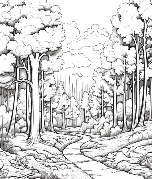 Free printable forest coloring pages list