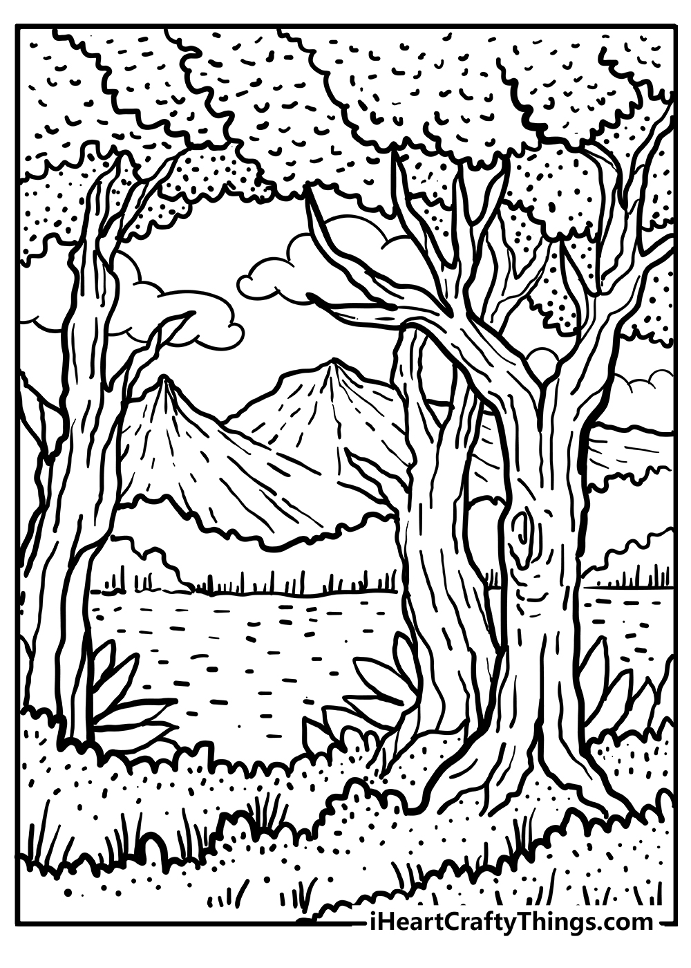 Forest coloring pages free printables