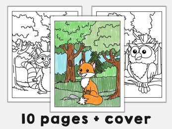 Forest animals coloring pages fun printable activity kid happy paper time