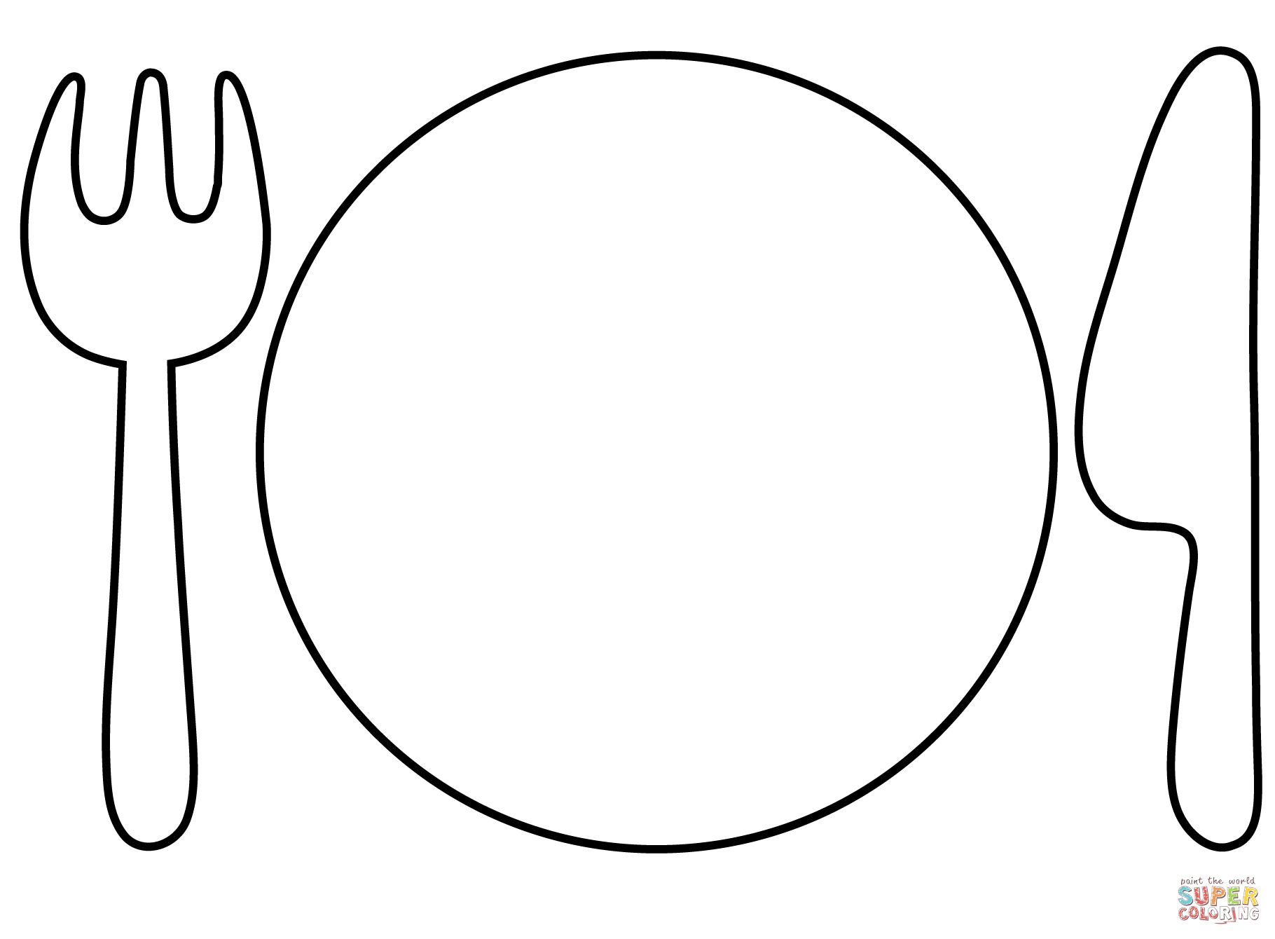 Fork and knife with plate emoji coloring page free printable coloring pages