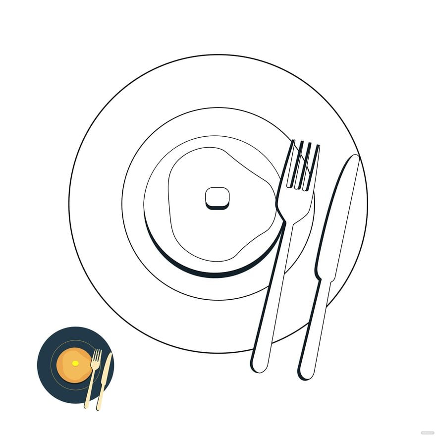 Free food plate coloring page