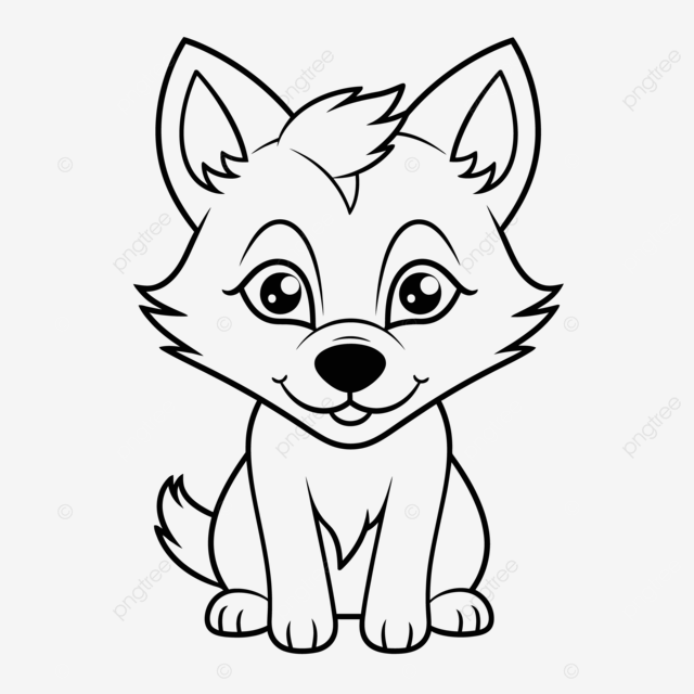 Dibujo de pequeão lobo dibujos animados perro para colorear pãginas quema boceto vector png dibujos dibujo del coche dibujo de lobo dibujo de dibujos animados png y vector para dcargar gratis