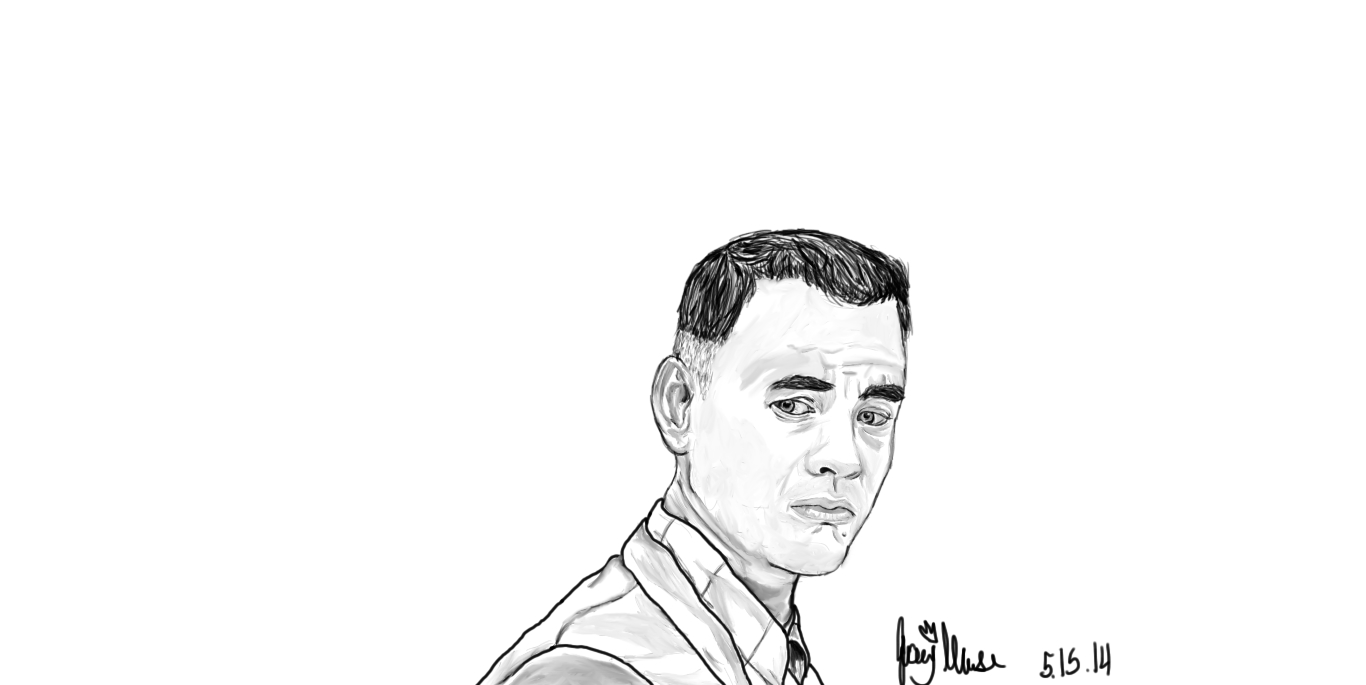 Drawing of forrest gump by jashawnmuse on