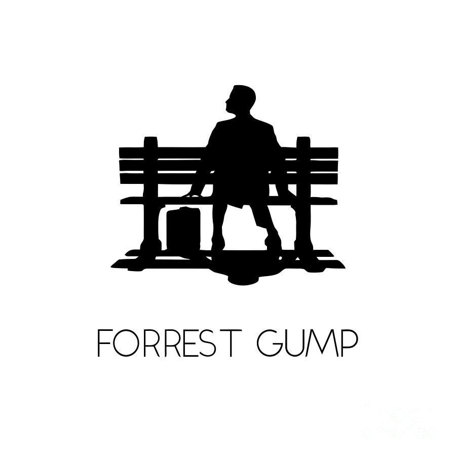 Forrest gump bench movie silhouette digital art by wanda j mendez