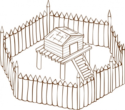 Fort outline map symbols rpg game playing role clipart for free download