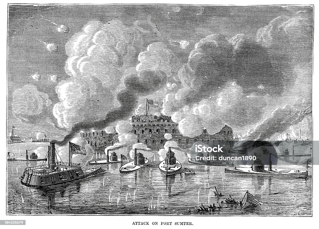 Attack on fort sumter stock illustration