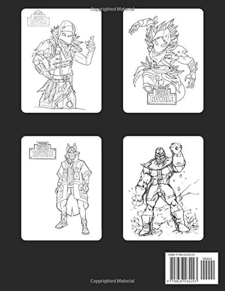 Fortnite coloring book coloring pages for kids and adults amazing drawings all characters weapons other original design creative art gaming books