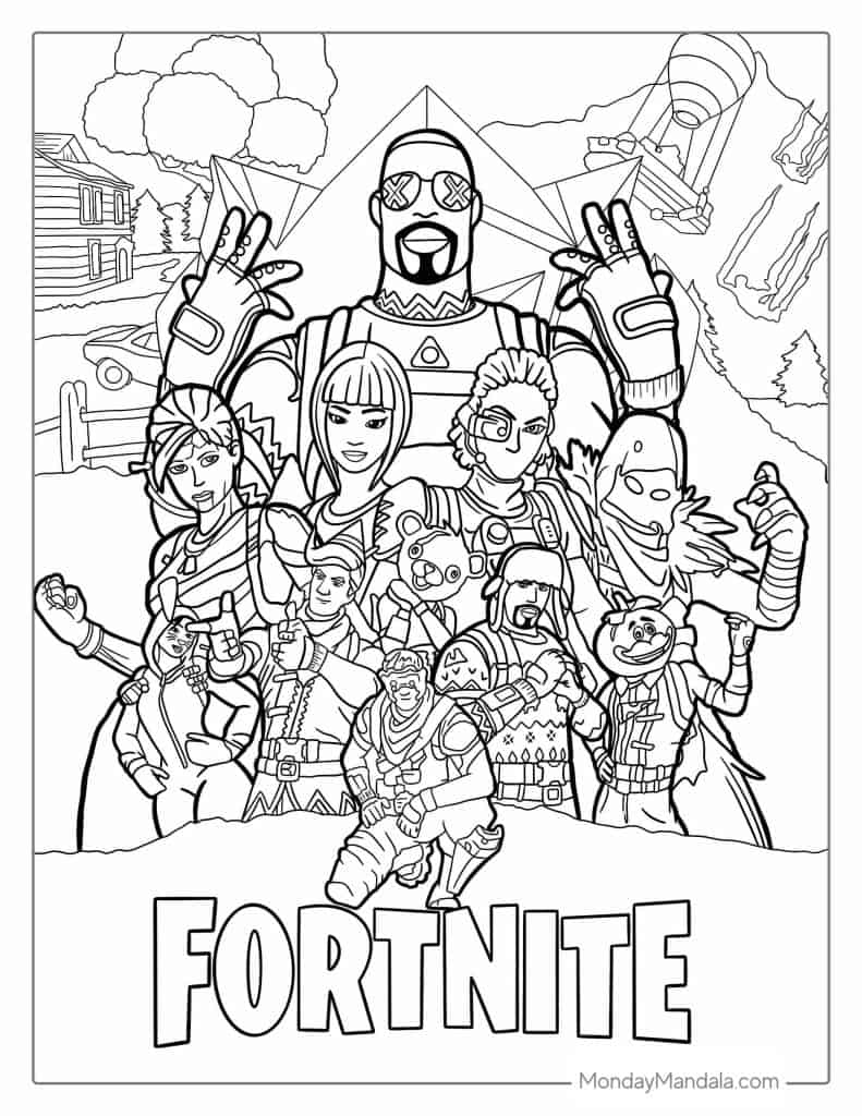 Fortnite coloring pages free pdf printables