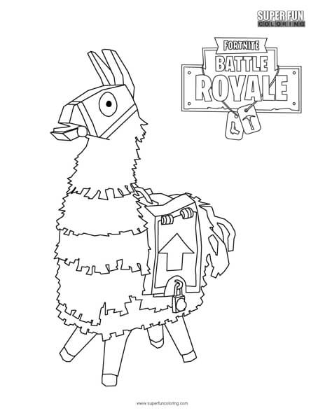 Llama fortnite coloring page