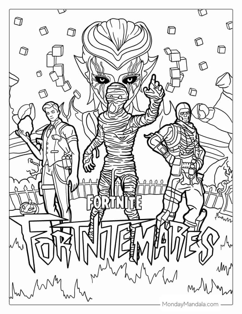 Fortnite coloring pages free pdf printables