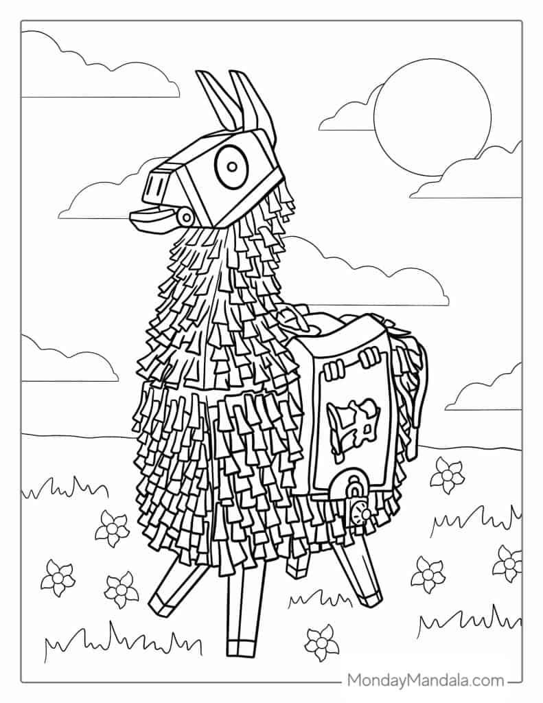 Llama coloring pages free pdf printables