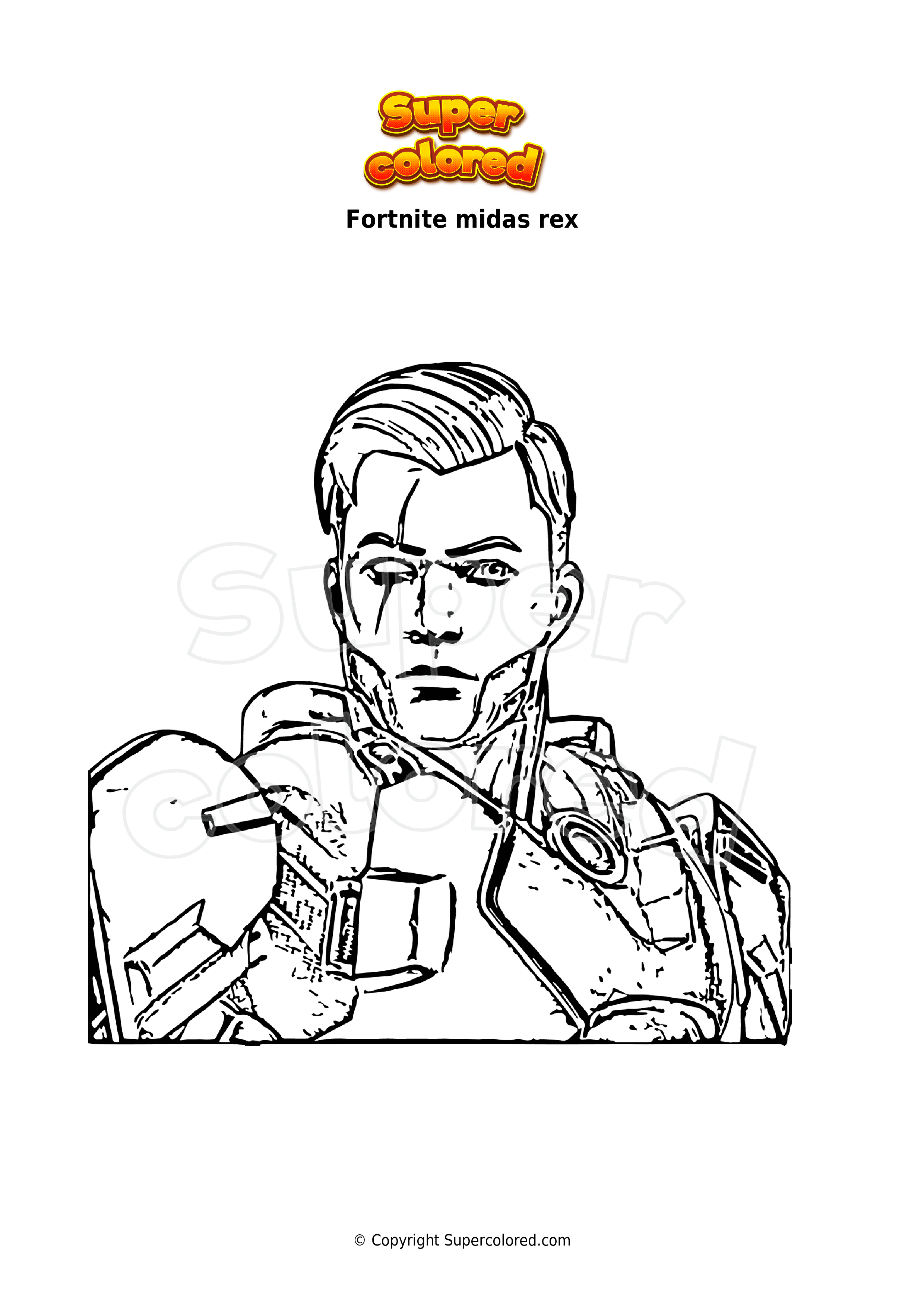 Coloring page fortnite midas rex