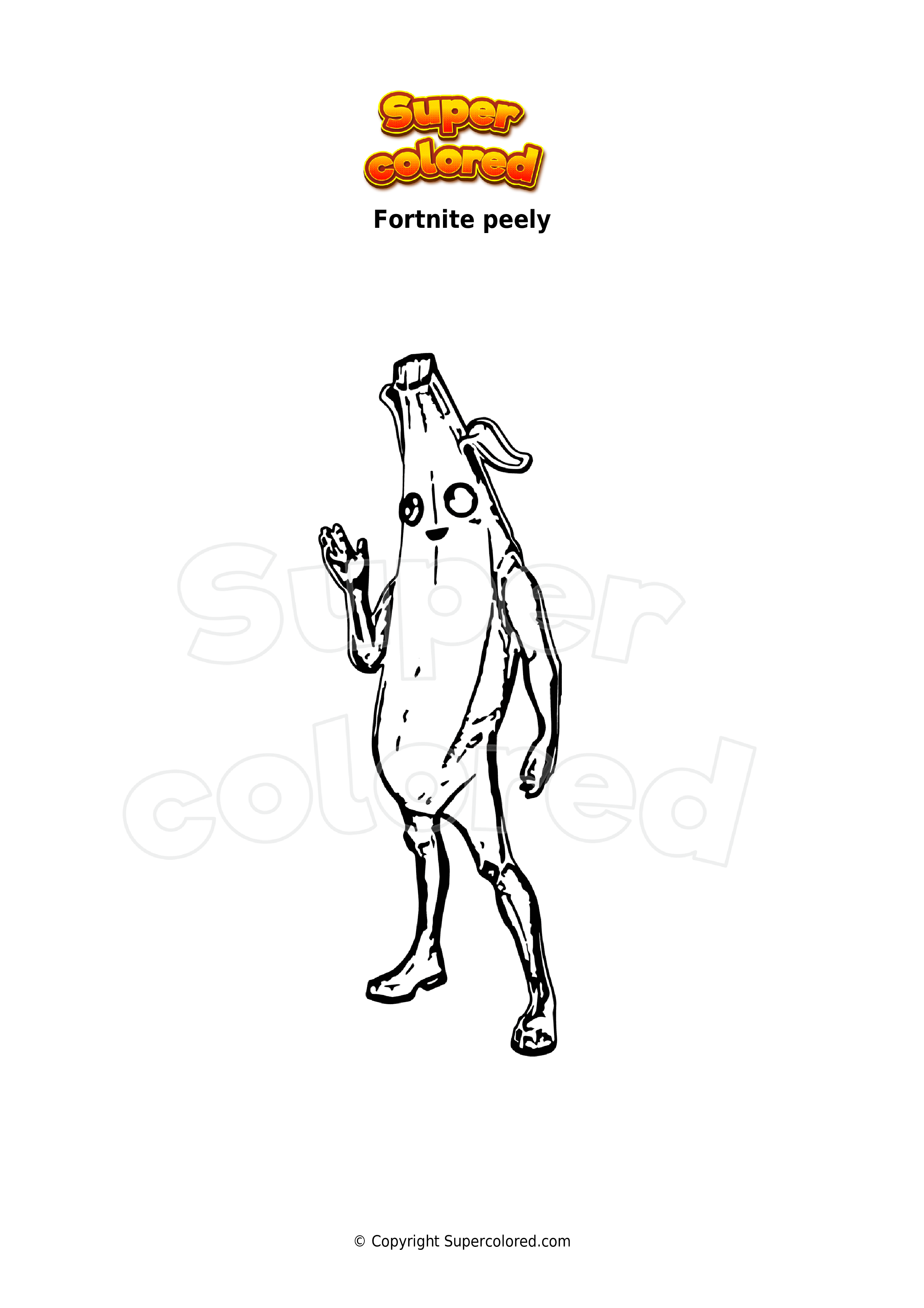 Coloring page fortnite peely