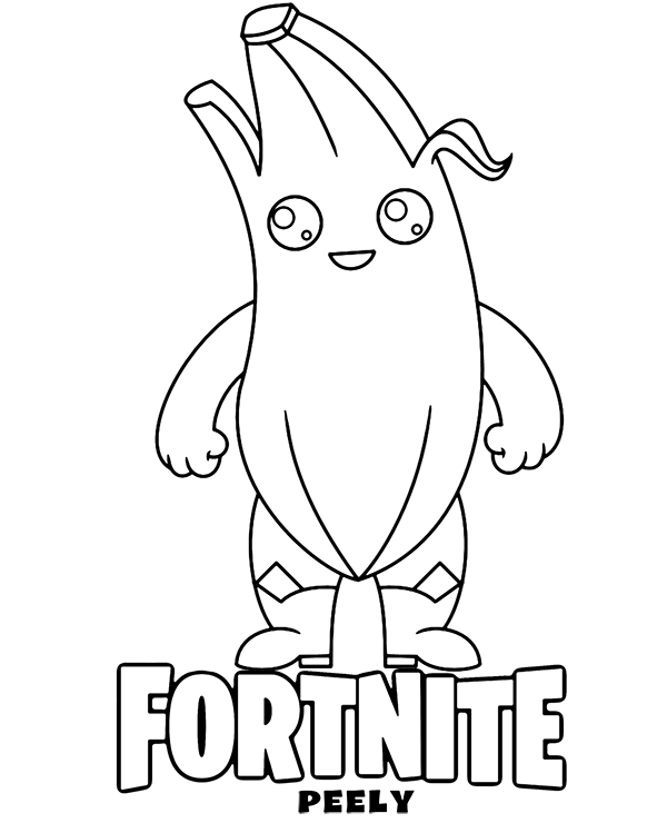 Peely figure fortnite coloring picture