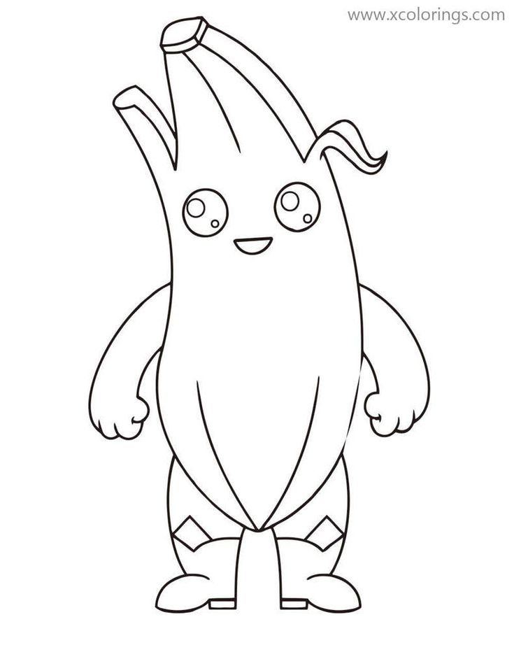 Peely banana from fortnite coloring pages