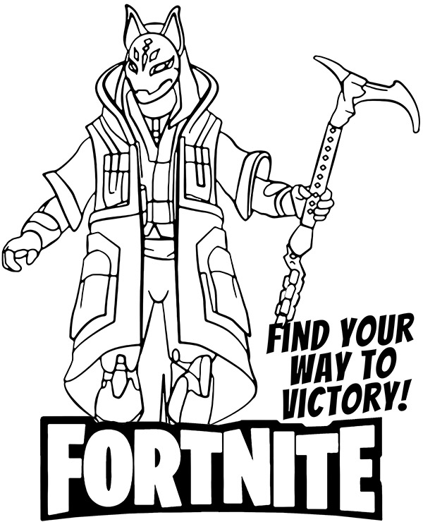 Free fortnite drift coloring page to print