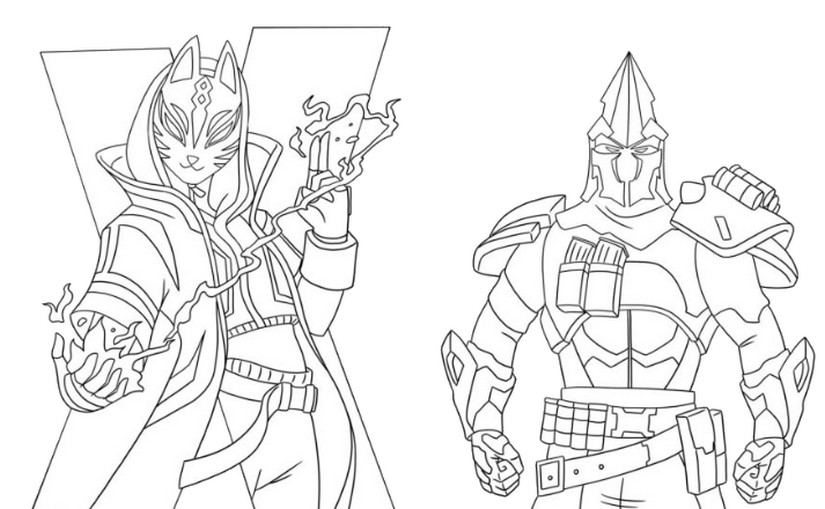 Coloring page fortnite season catalyst and ultima knight