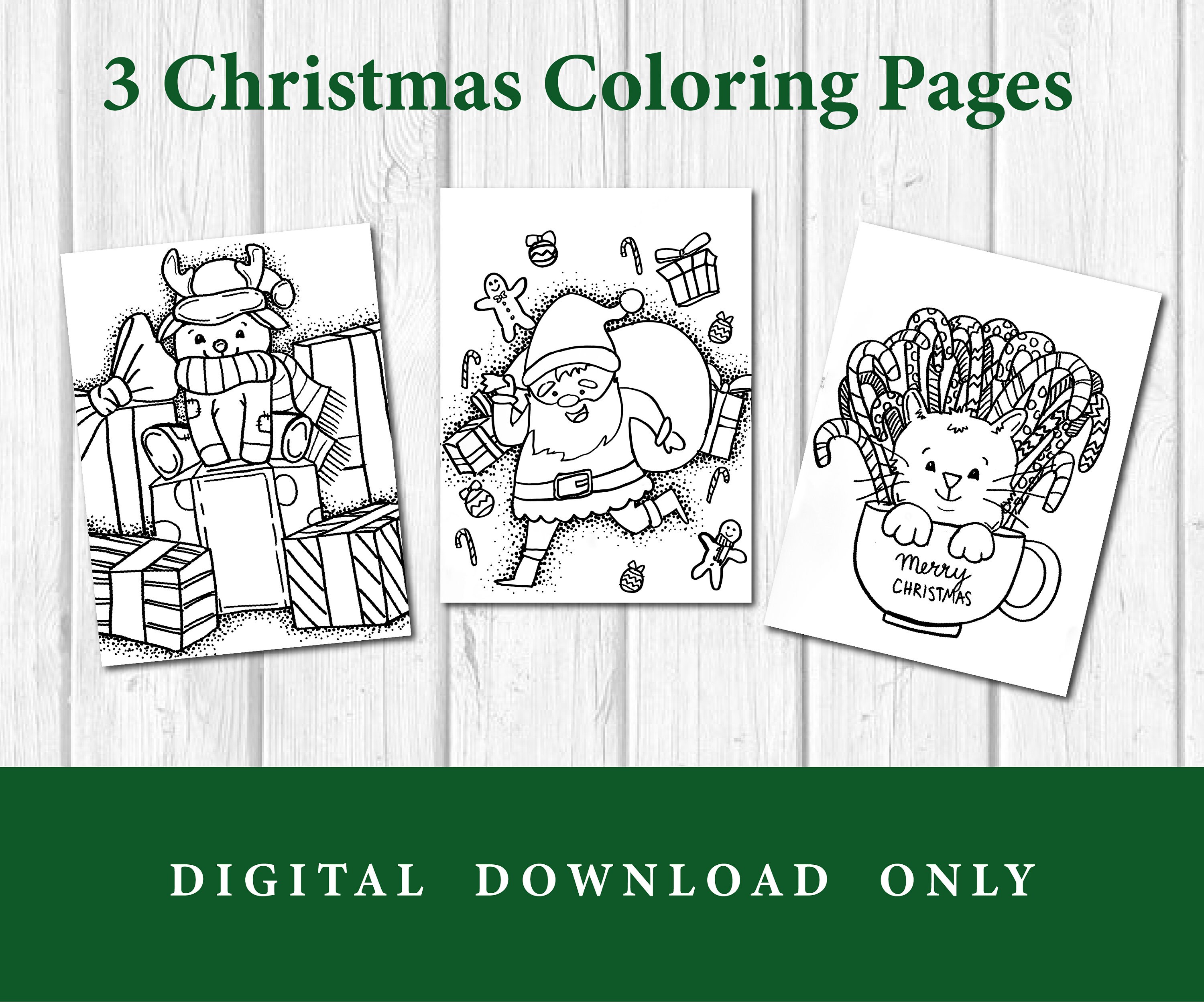 Christmas coloring book pages printables christmas games christmas activities printable coloring pages santa coloring page digital