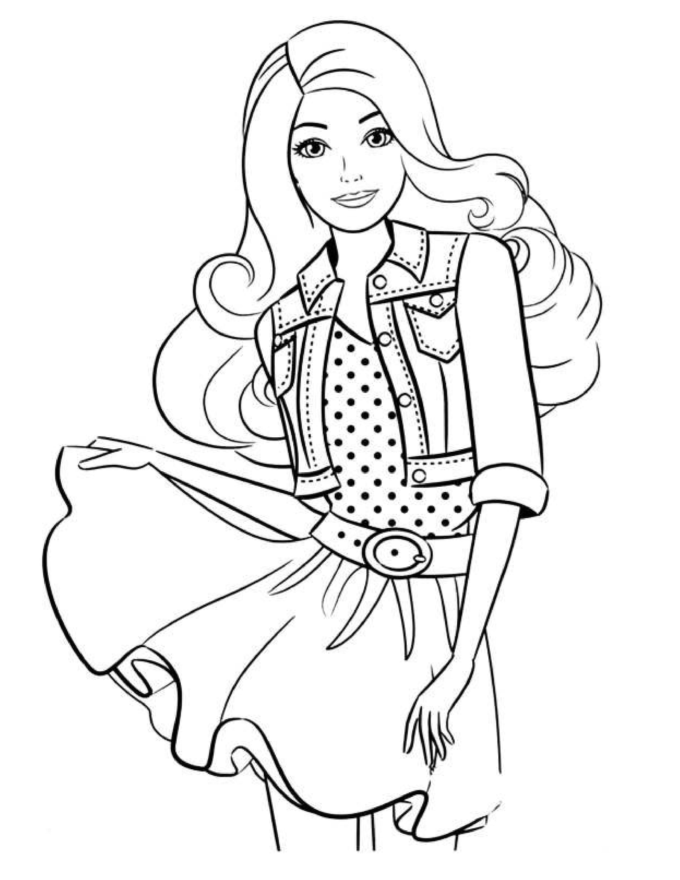 Printable barbie coloring pages pages