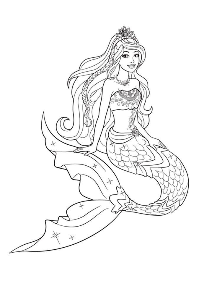 Barbie mermaid coloring pages