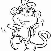 Dancing boots the monkey coloring pages