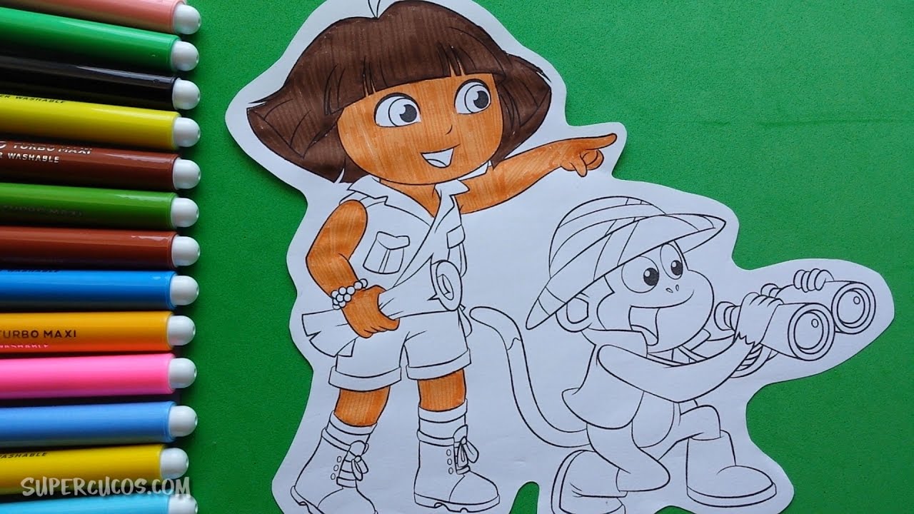 Speed coloring dora the explorer boots colorear dora la exploradora botas