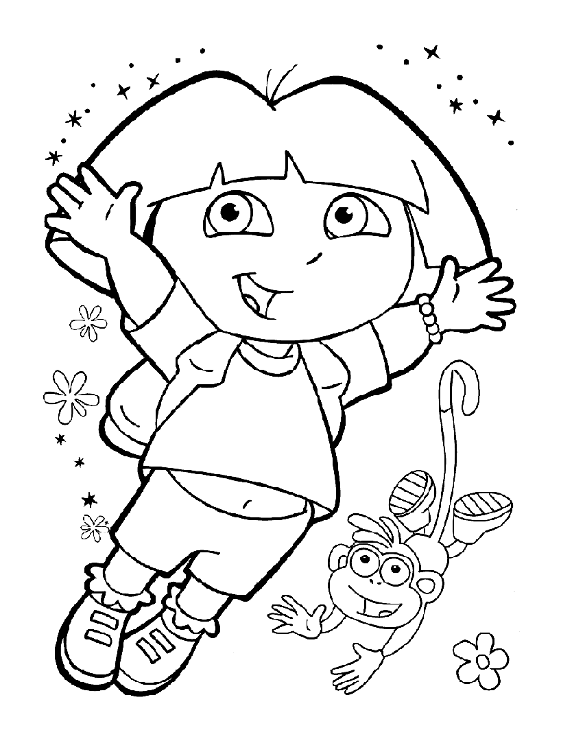 Descarga gratuita del libro para colorear dora la exploradora