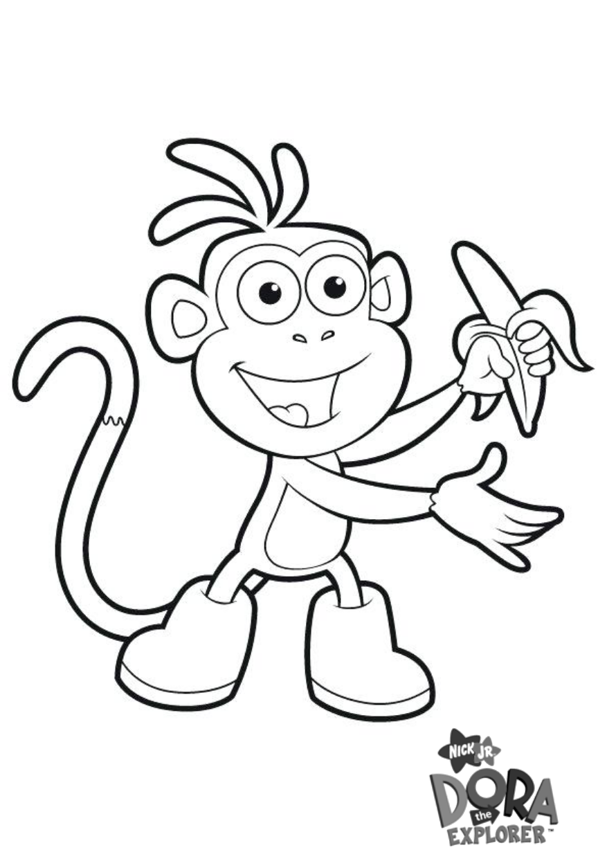 Printable coloring page boots dora the explorer boots cartoon coloring page for kidsâ monkey coloring pages nick jr coloring pages cartoon coloring pages