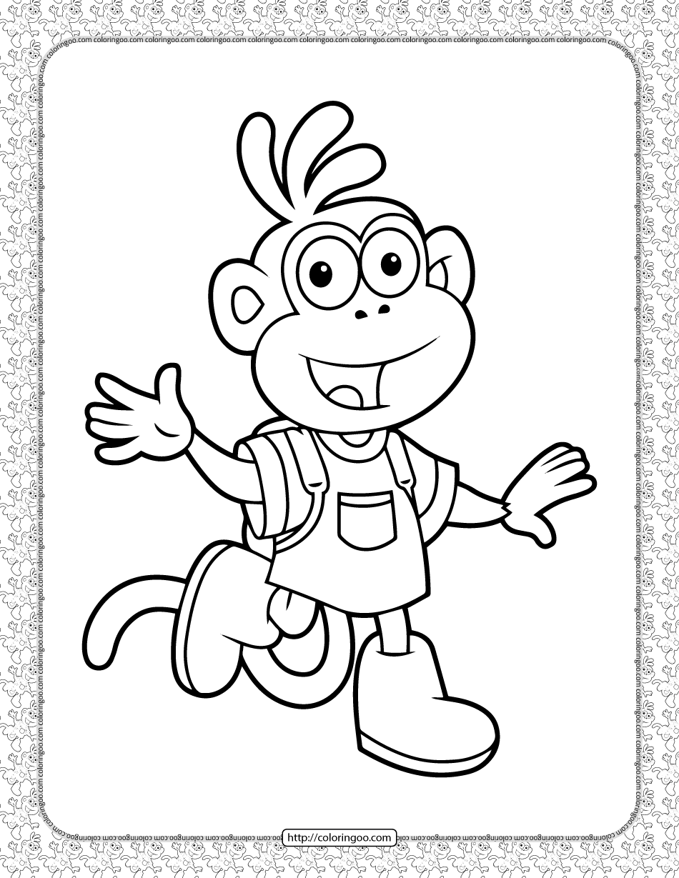 Printable boots coloring page coloring pages cartoon coloring pages dora coloring