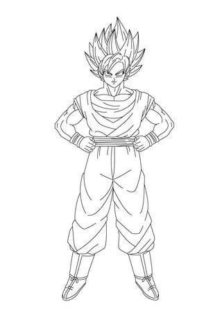 Son goku coloring page free printable coloring pages