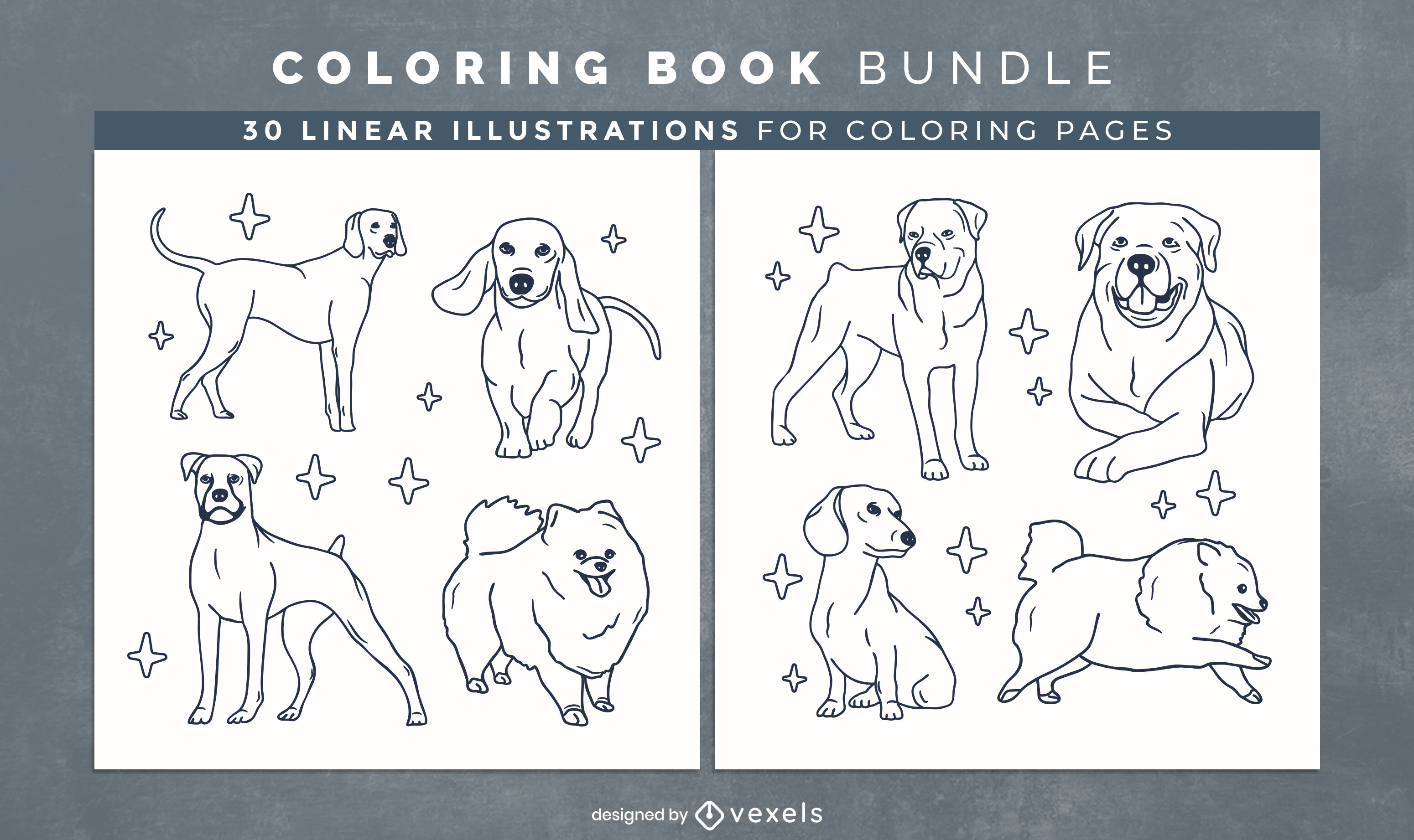 Dcarga vector de diseão de pãginas de libro para colorear de razas de perros