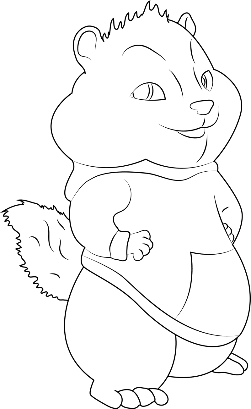 Alvin and the chipmunks coloring pages theodore