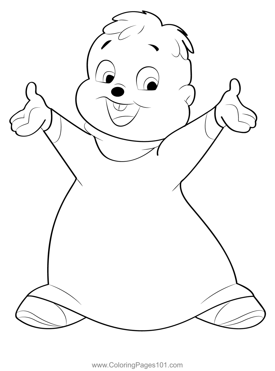 Happy theodore coloring page alvin and the chipmunks coloring pages color
