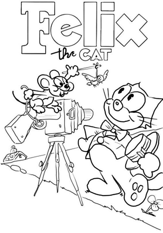 Felix the cat camera cover coloring page cat coloring page felix the cats coloring pages