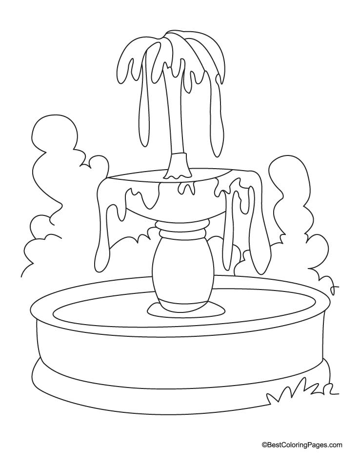Beautiful fountain coloring pages coloring pages art drawings simple cute doodle art