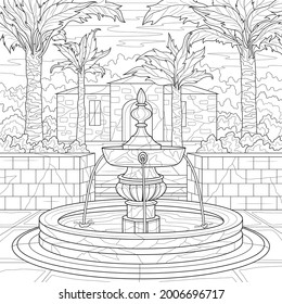 Thousand coloring page water royalty