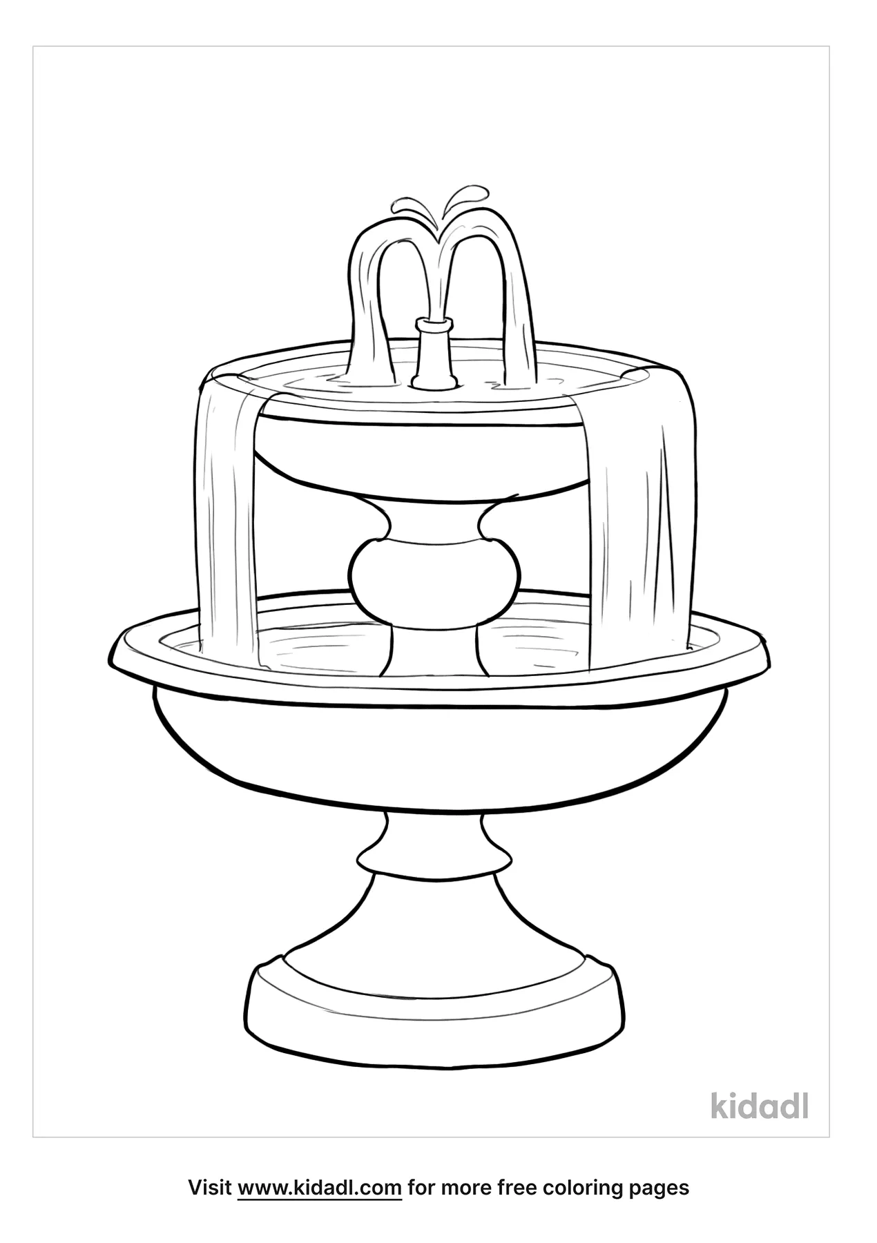 Free water fountain coloring page coloring page printables