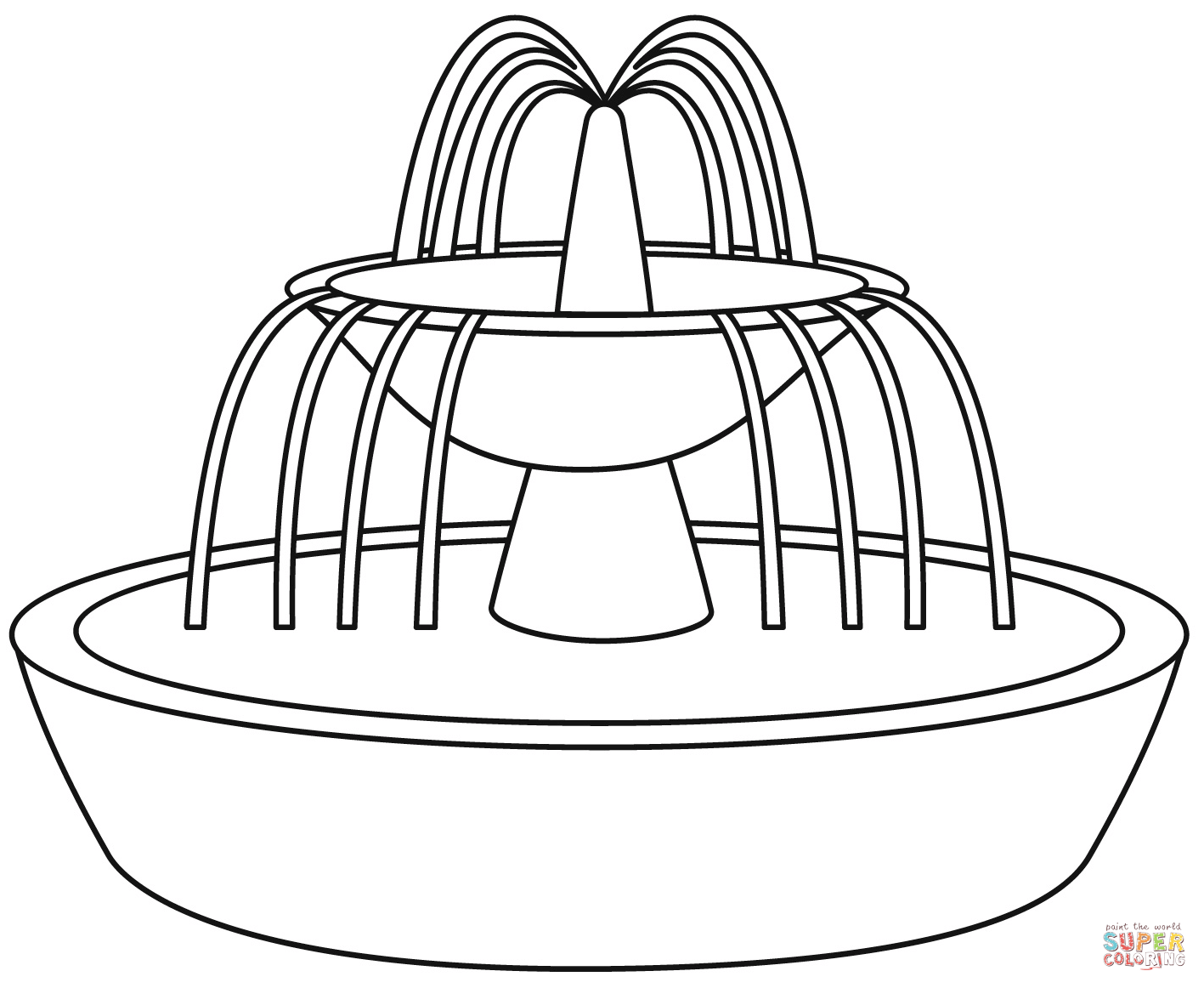 Fountain coloring page free printable coloring pages