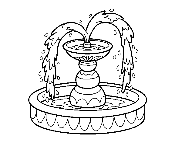 Fountain coloring page