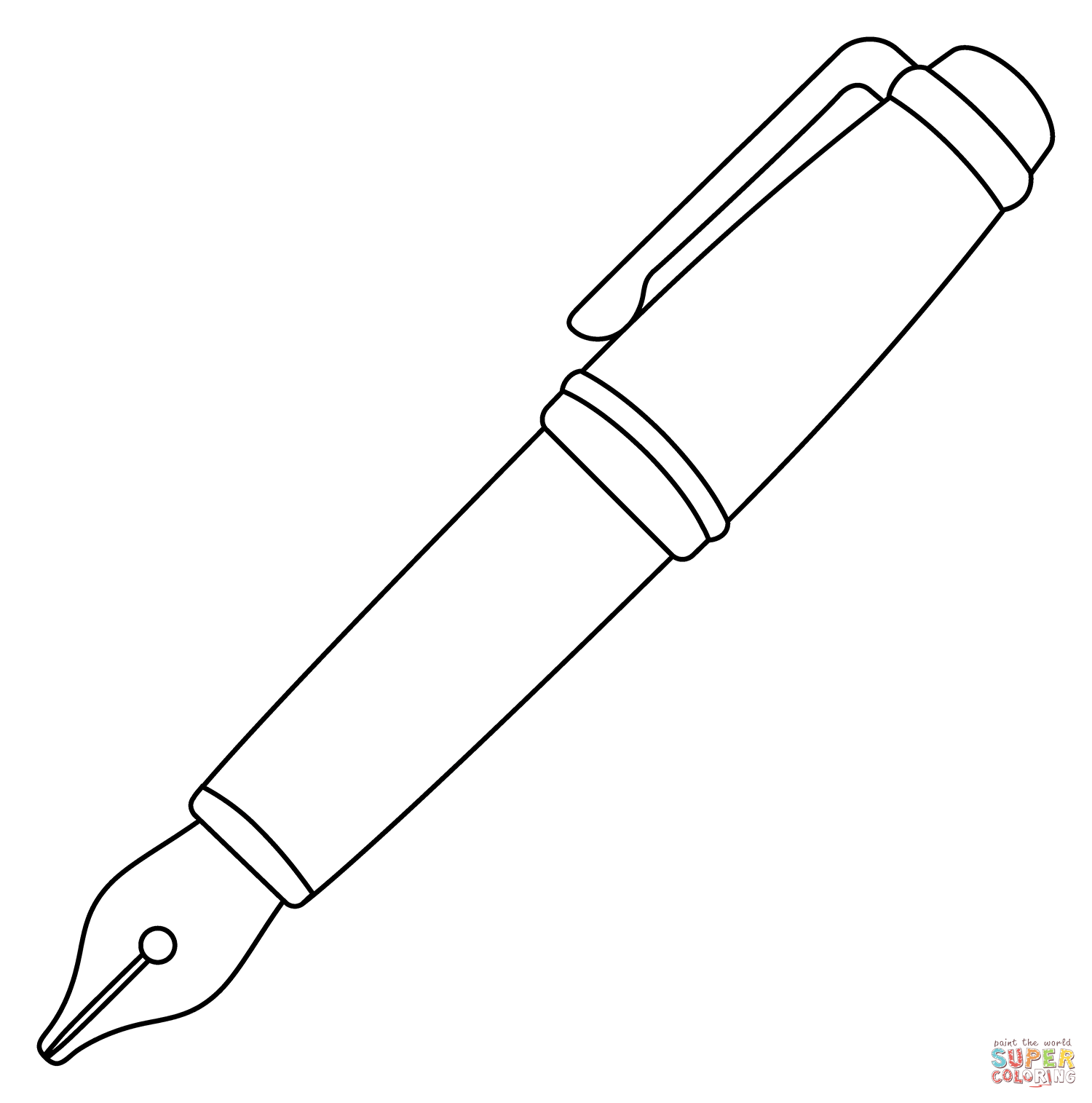 Fountain pen emoji coloring page free printable coloring pages