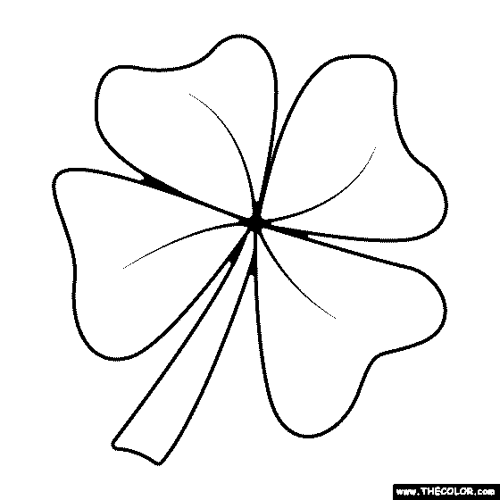 Four leaf clover coloring page